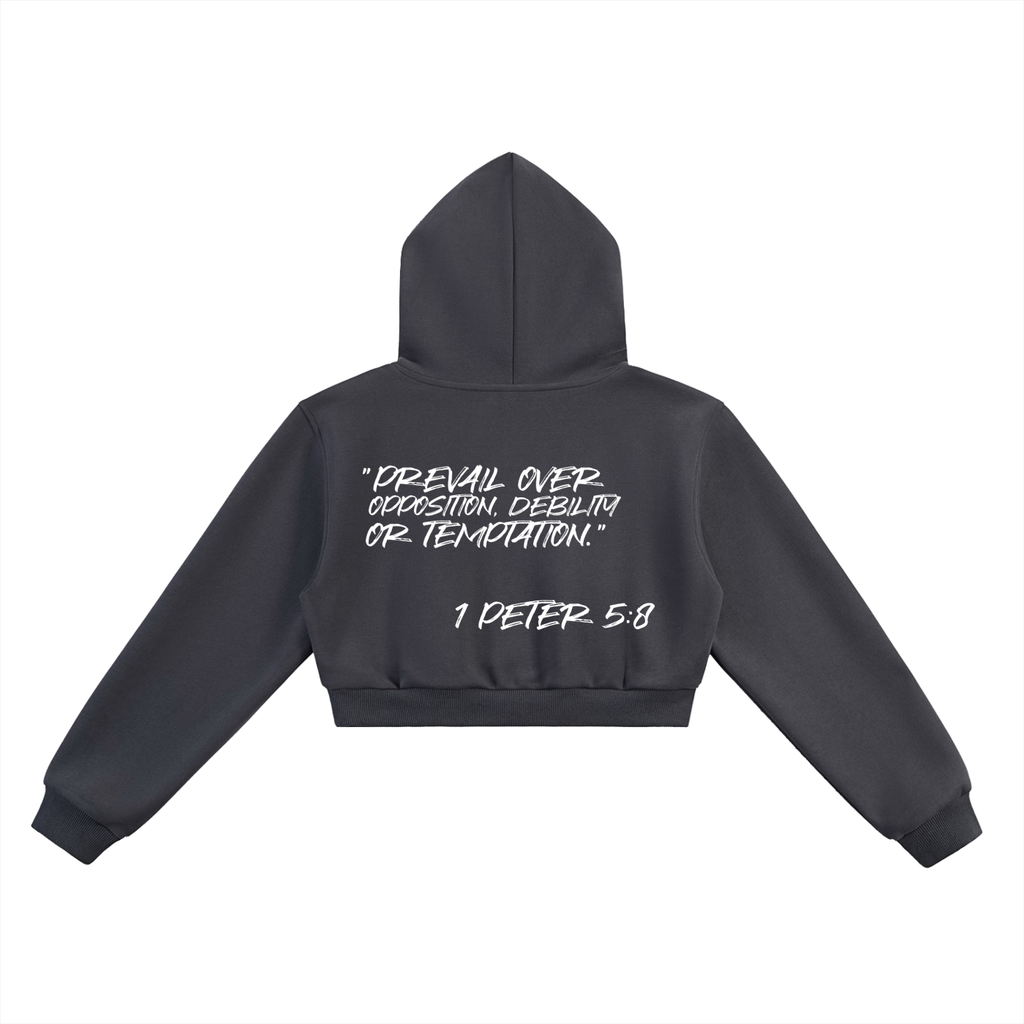 "Overcome." Women's Cropped Hoodie